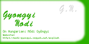 gyongyi modi business card